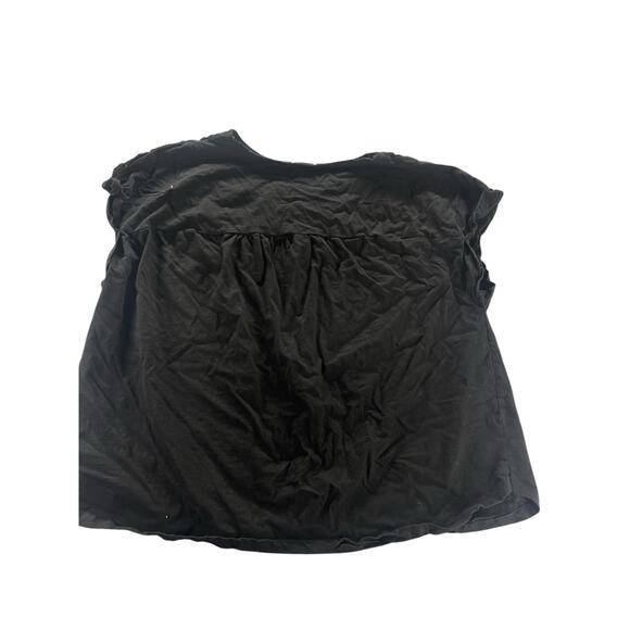 Terra & Sky Black Lace Crochet Yoke Short Sleeve Top Blouse Women's Size 2X - Picture 4 of 7